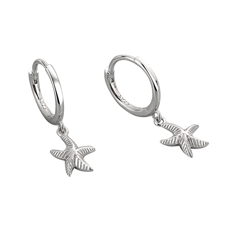 Sterling Silver Starfish Earrings | NueShiny