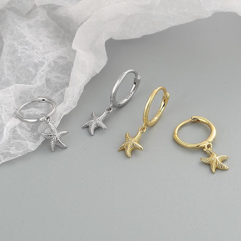 Sterling Silver Starfish Earrings | NueShiny