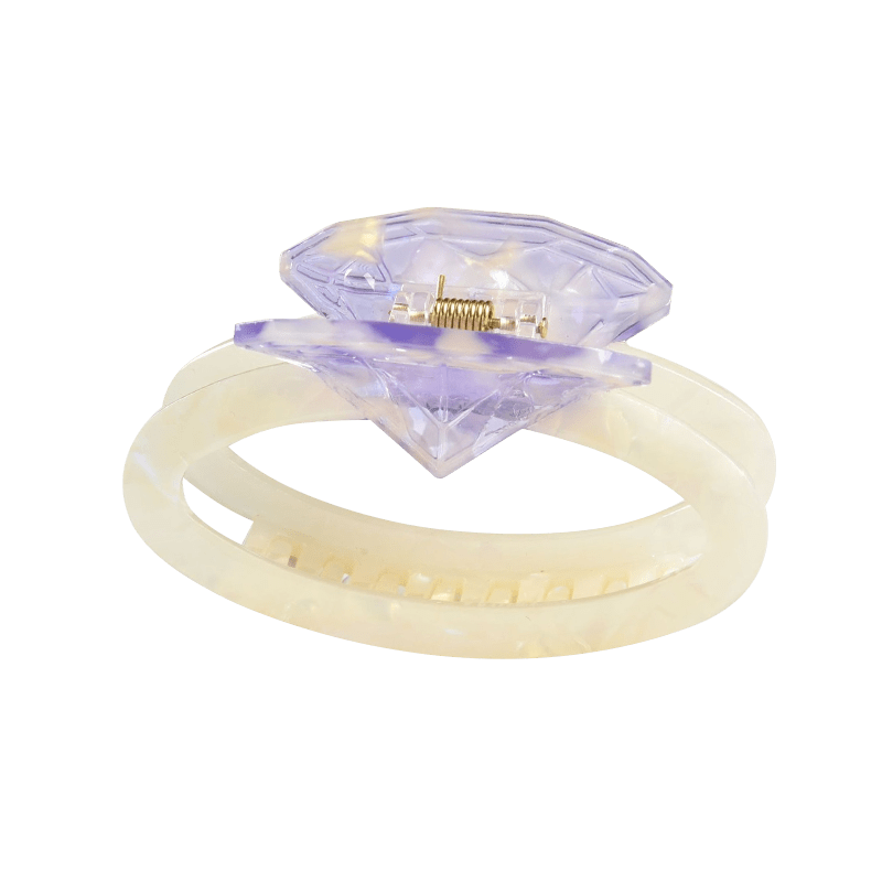 Medium Light Purple Diamond Hair Claw | NueShiny