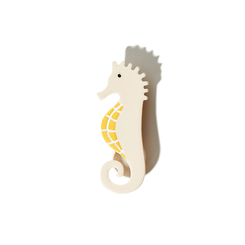 Small  Light Gray Seahorse Side Clip | NueShiny