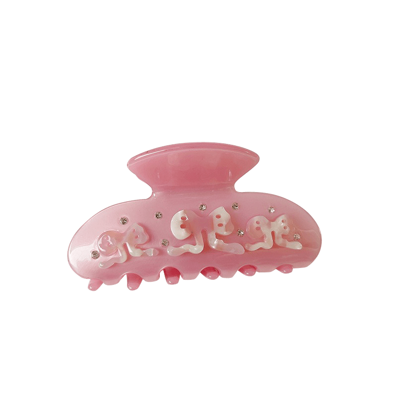 Large Pink Bow Tie Hair Claw | NueShiny