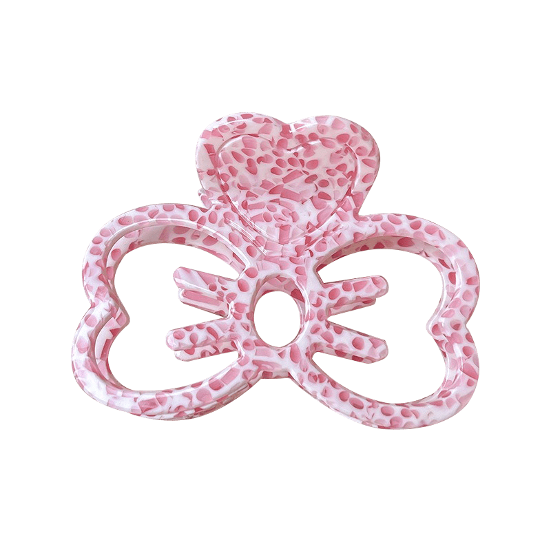 Large Pink Big Bow Tie Hair Claw | NueShiny