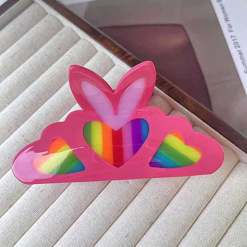 Jumbo Rainbow Butterfly Hair Claw | NueShiny