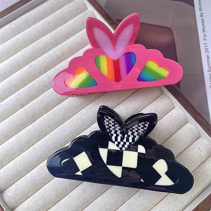 Jumbo Rainbow Butterfly Hair Claw | NueShiny