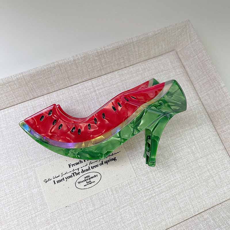 Jumbo Watermelon High Heel Hair Claw | NueShiny