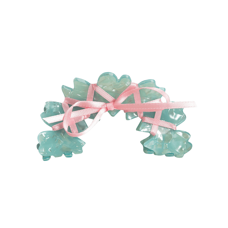 Medium Mint Green Ribbon Bow Hair Claw | NueShiny