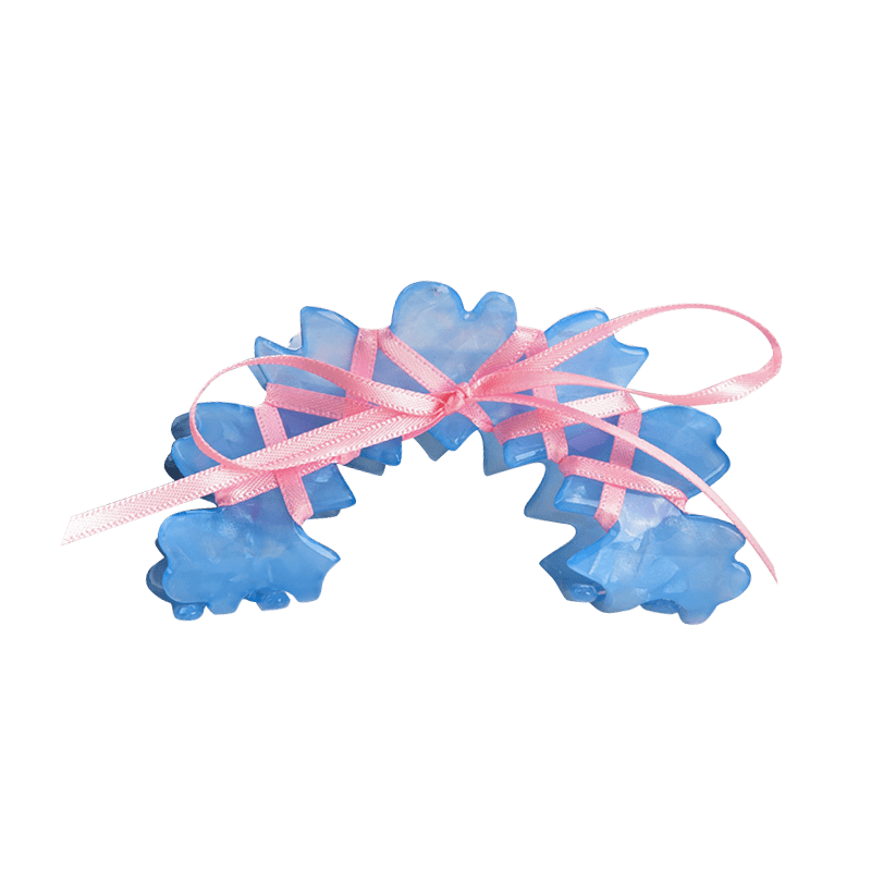 Medium Blue Ribbon Bow Hair Claw | NueShiny