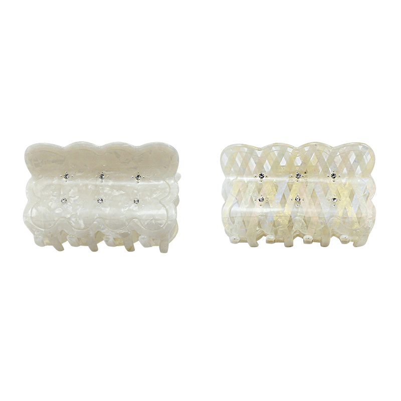 Medium White Two-Sided Hair Claw | NueShiny