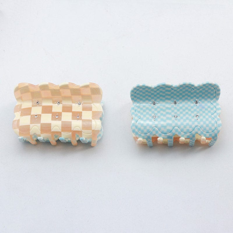 Medium Checkerboard Two-Sided Hair Claw | NueShiny