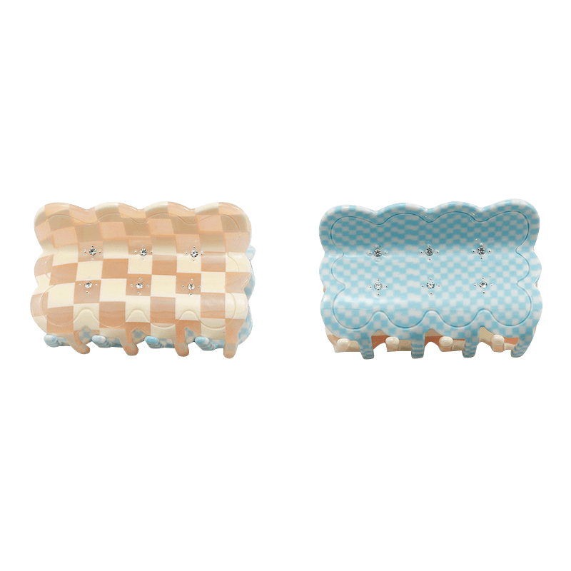 Medium Checkerboard Two-Sided Hair Claw | NueShiny