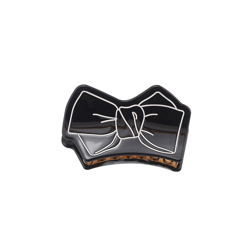 Small Black Bow Hair Claw | NueShiny