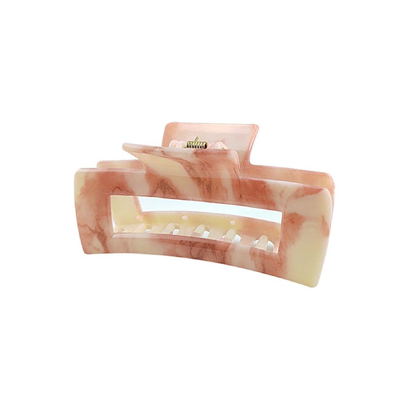 Medium Pink Marble Pattern Hair Claw | NueShiny