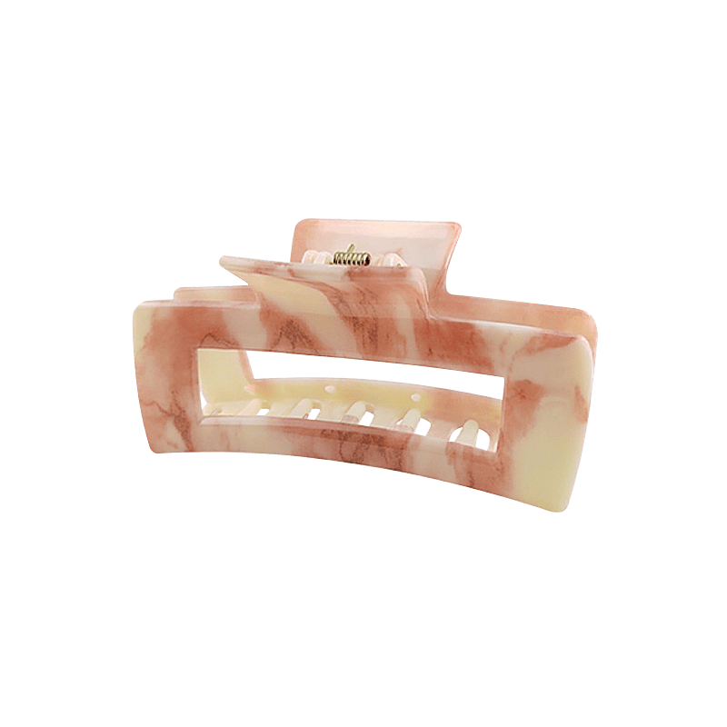 Medium Pink Marble Pattern Hair Claw | NueShiny