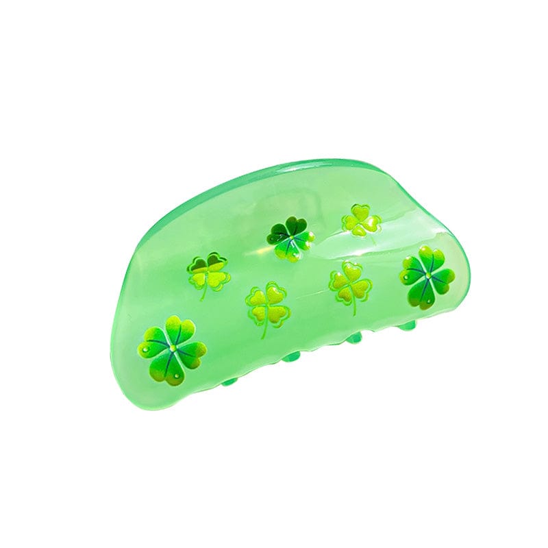 Medium Green Four-Leaf Clover Hair Claw | NueShiny