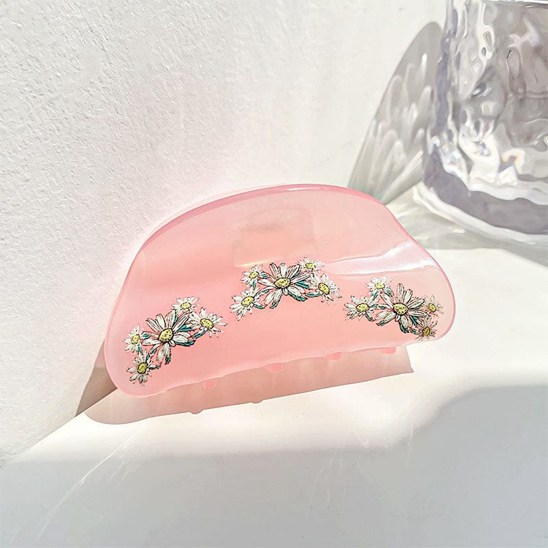 Medium Pink Chrysanthemum Hair Claw | NueShiny