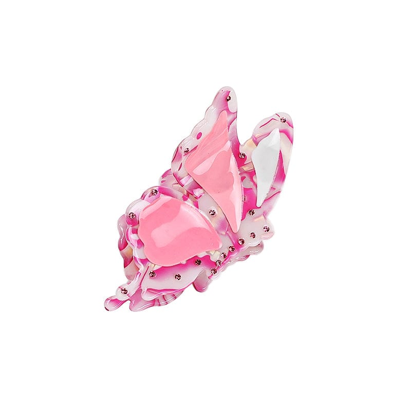 Medium Pink Butterfly Hair Claw | NueShiny