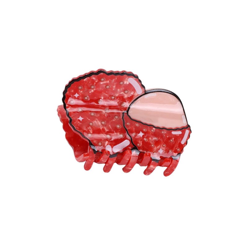 Medium Red Lychee Hair Claw | NueShiny