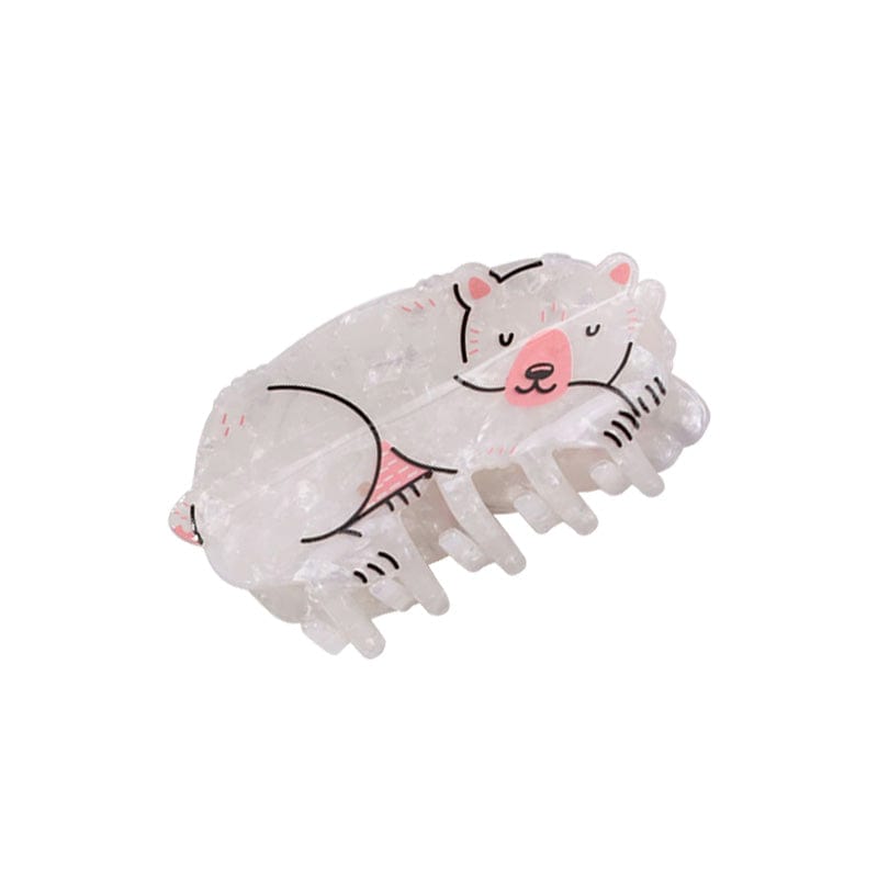 Medium White Little Bear Hair Claw | NueShiny