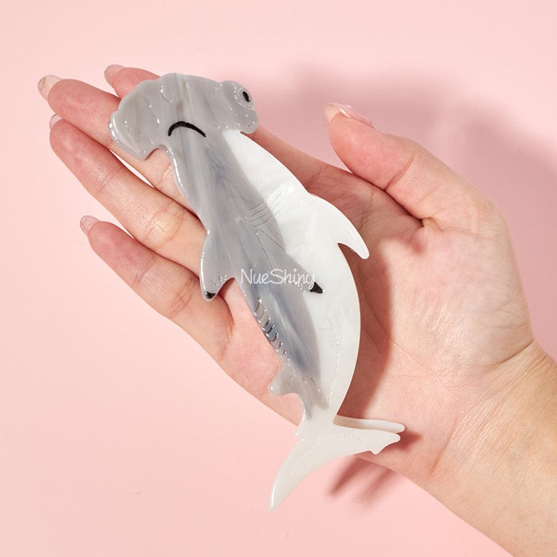 Jumbo Grey Hammerhead Shark Hair Claw | NueShiny