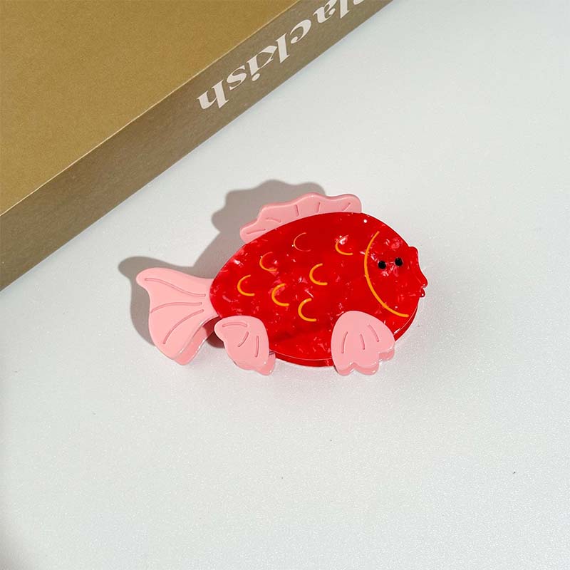 Medium Red kissing fish Hair Claw丨NueShiny