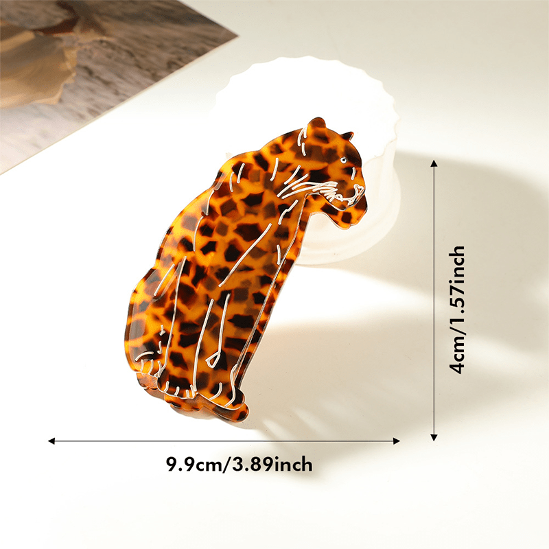 Medium  Leopard Print Jaguar Hair Claw | NueShiny