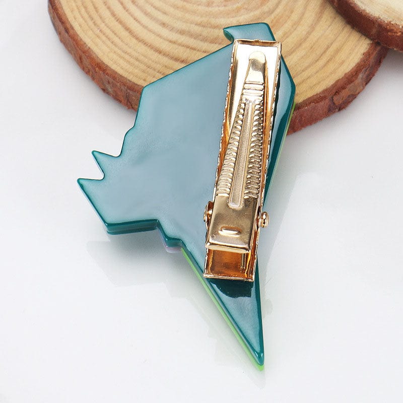 Small  Green Block Bird Hair Clip | NueShiny