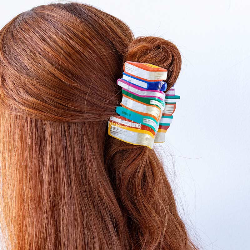 Large Orange Book Hair Clip | NueShiny