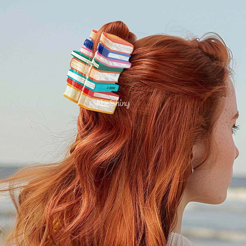 Large Orange Book Hair Clip | NueShiny