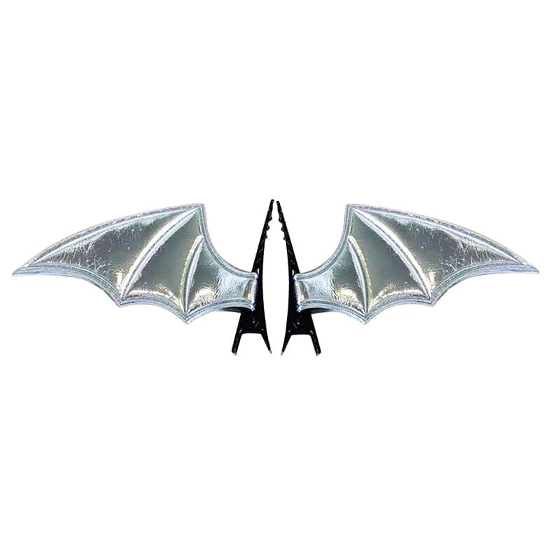 Small  Silver Bat Duckbill Clips (Set of 2) | NueShiny