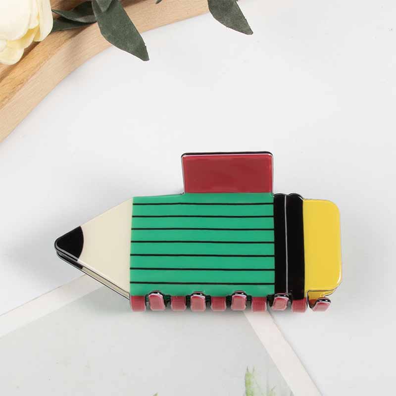 Medium Green Cartoon Pencil Hair Claw | NueShiny