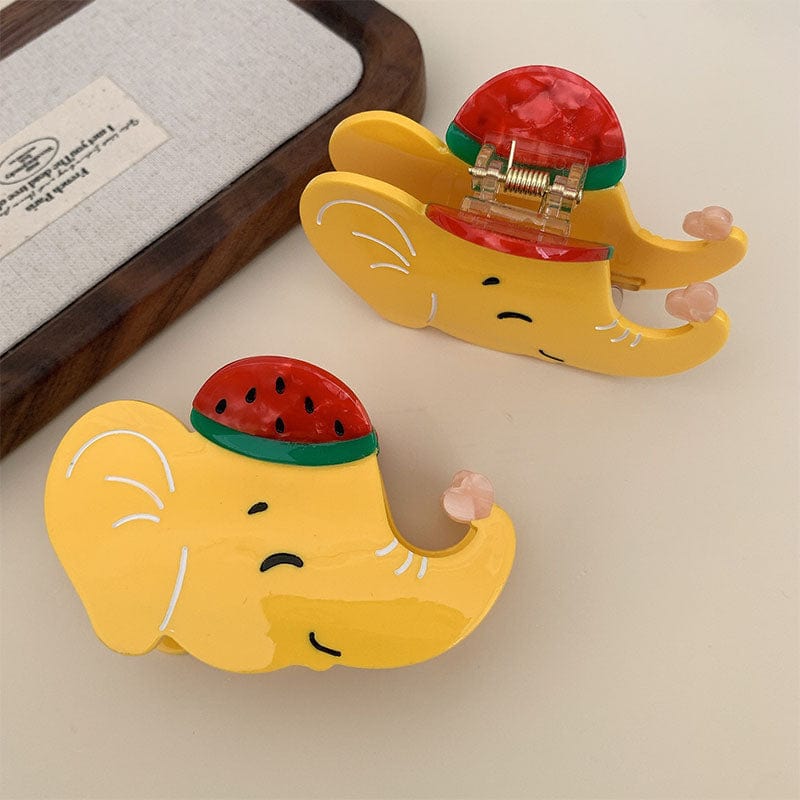 Medium  Cartoon Yellow Elephant Hairpin | NueShiny