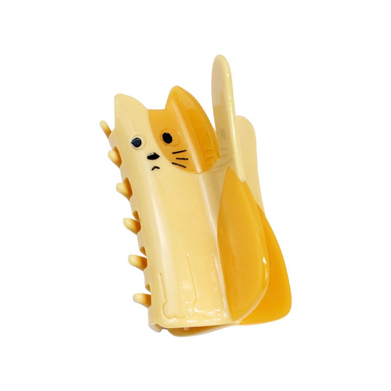 Medium Yellow Splicing Cartoon Cat Hairpin | NueShiny