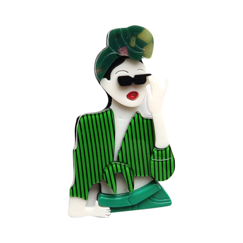 Green Fashion Personality Sunglasses Girl Brooch | NueShiny