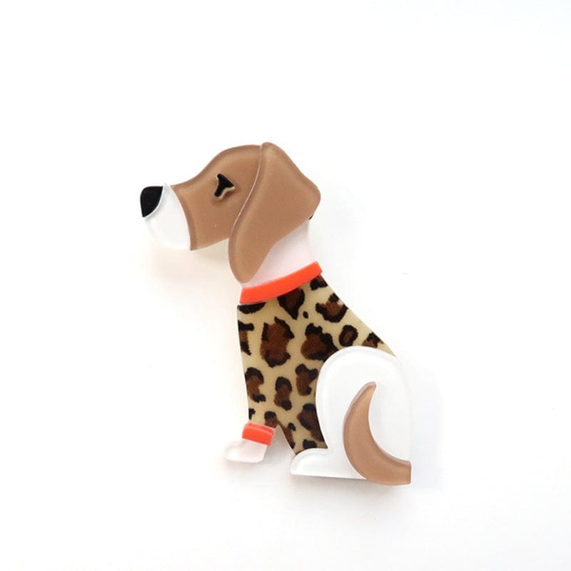 Brown Unique Vintage Style Dog Large Brooch | NueShiny