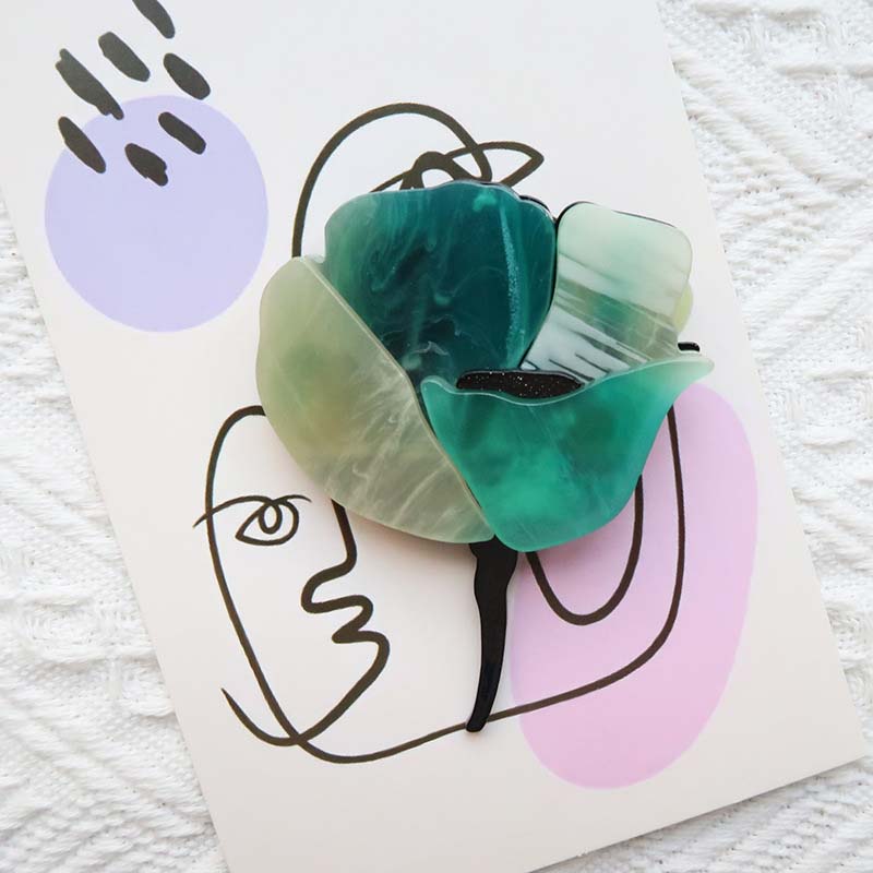 Green Rose Brooch | NueShiny