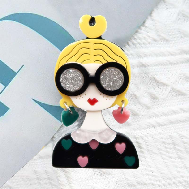 Color Sweet bun girl brooch | NueShiny