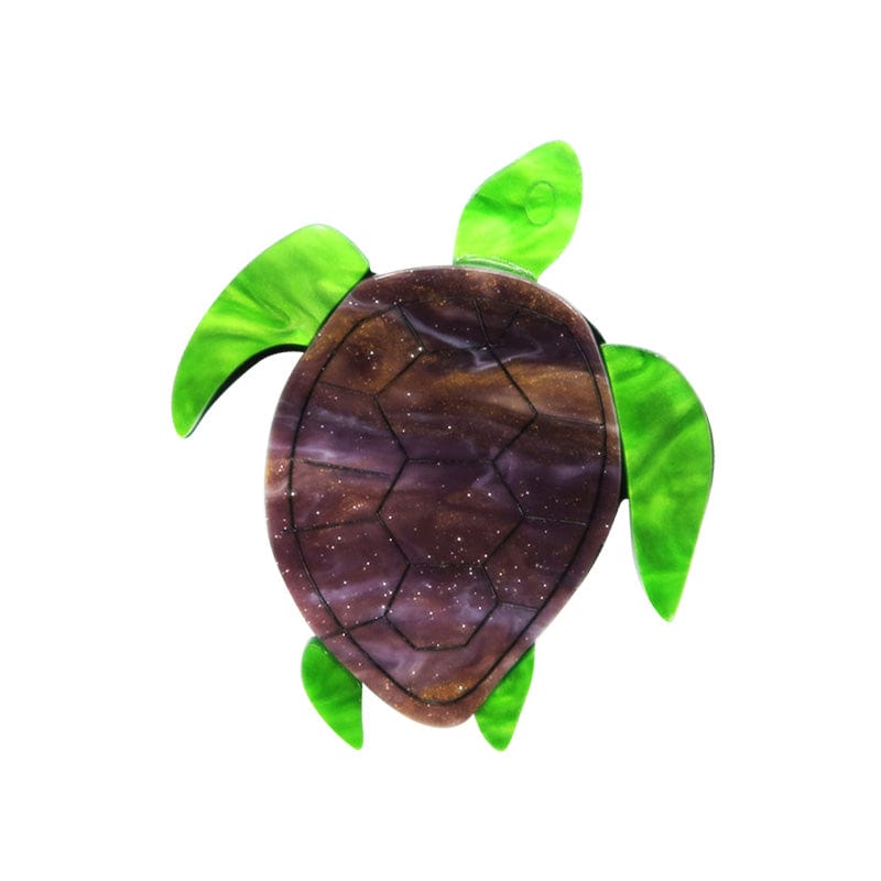 Fluorescent green turtle brooch | NueShiny