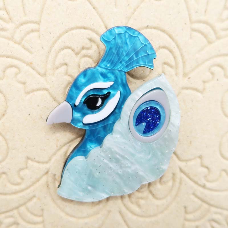 Blue Peacock Brooch | NueShiny