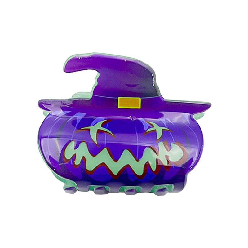 Small  Purple Halloween Luminous Hat Pumpkin Hair Claw | NueShiny