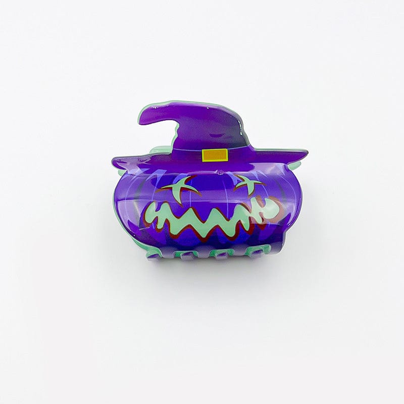 Small  Purple Halloween Luminous Hat Pumpkin Hair Claw | NueShiny