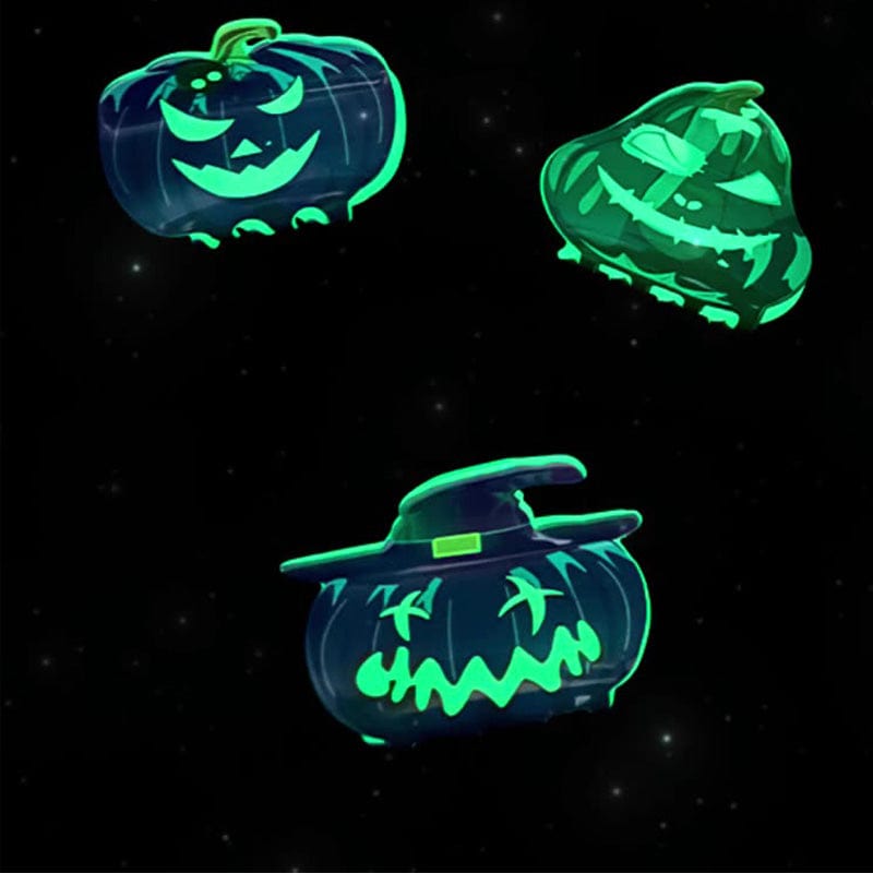 Small  Purple Halloween Luminous Hat Pumpkin Hair Claw | NueShiny