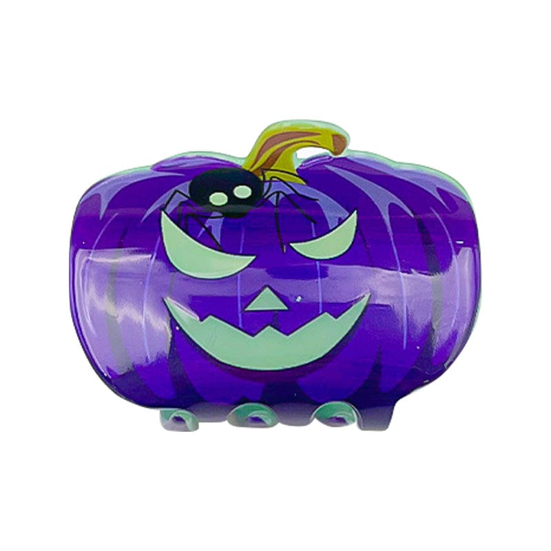 Purple Halloween Purple Spider Pumpkin Hair Claw | NueShiny