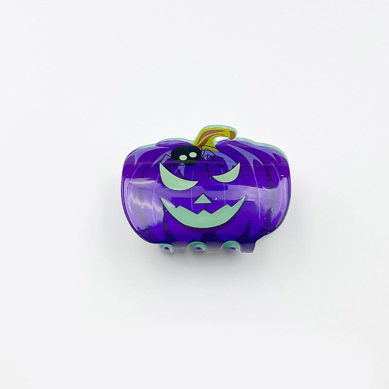 Purple Halloween Purple Spider Pumpkin Hair Claw | NueShiny