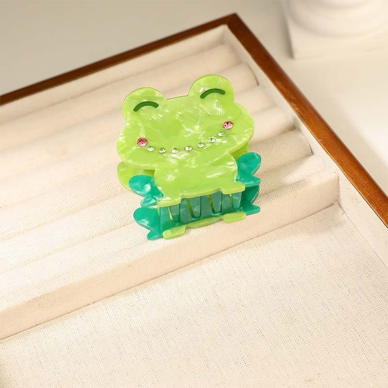 Mini Green frog acetate hair claw | NueShiny