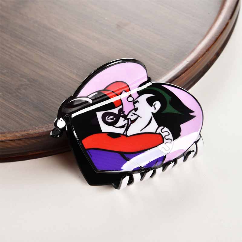 Medium Harley & Joker Heart Hair Claw | NueShiny