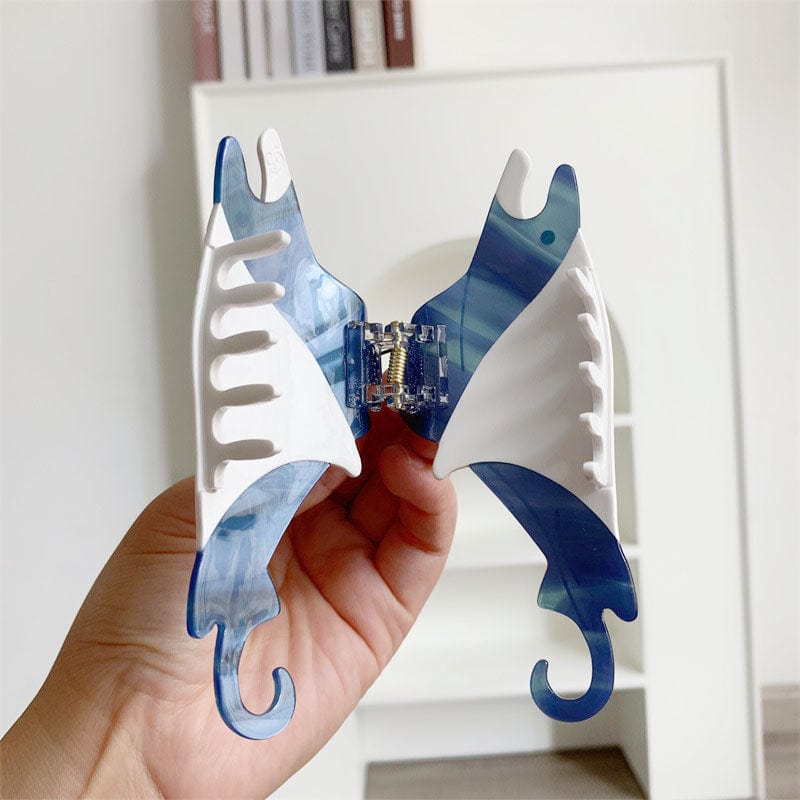 Large Blue and White Manta Hair Claw | NueShiny