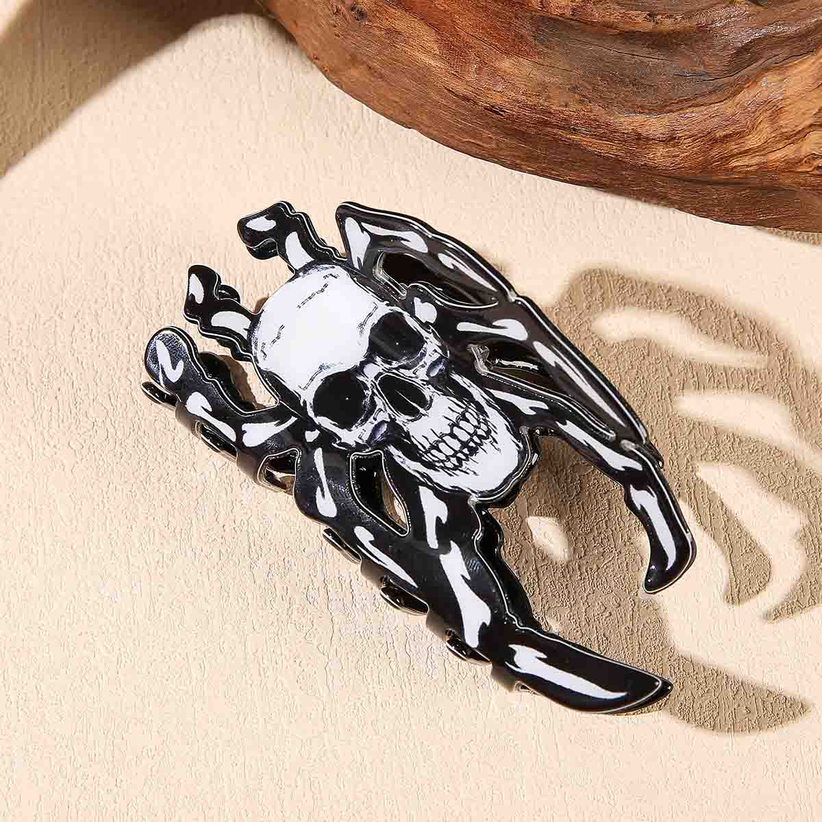 Small Skull Spider Web Hair Claw | NueShiny