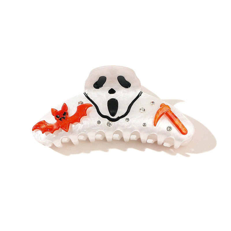 Medium  Semicircle Ghost Bat-Orange Sickle Hair Claw | NueShiny