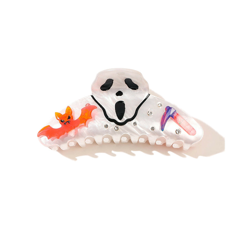 Medium  Half Circle Ghost Bat-Orange Color Sickle Hair Claw | NueShiny