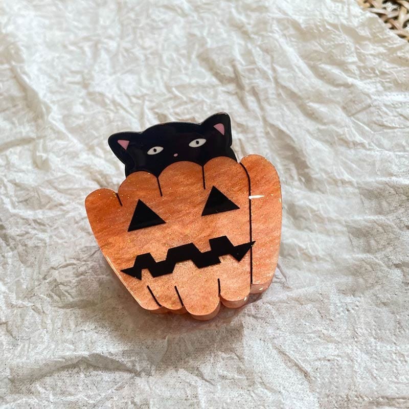 Small Cat Pumpkin Hair Claw | NueShiny